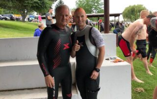 Coach Duckworth with his father Brad Duckworth before Spudman Triathlon