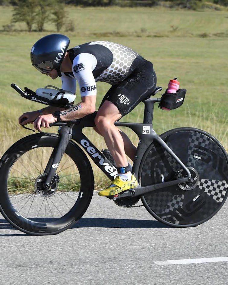 Andrew Hall going FAST on a TT bike