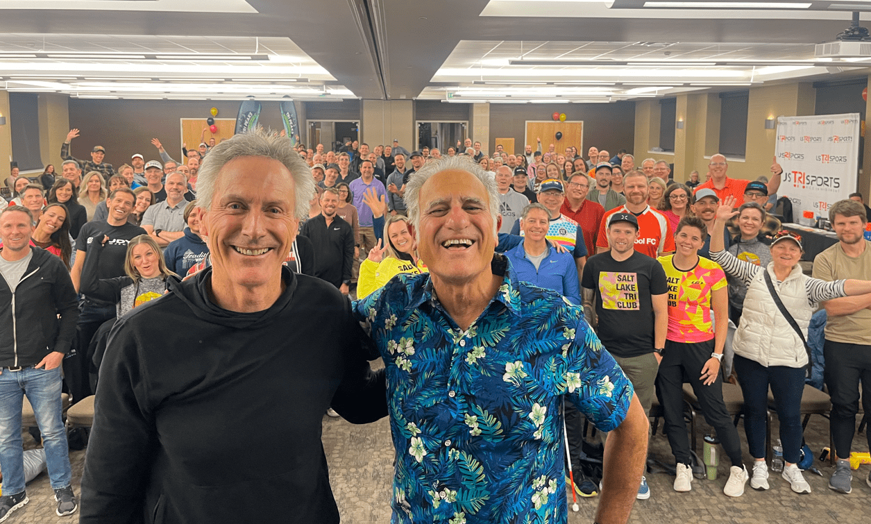 Mark Allen and Bob Babbit with the Salt Lake Tri Club